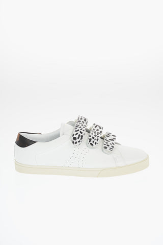 Leather TRIOMPHE Sneakers with Touch Strap