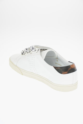 Leather TRIOMPHE Sneakers with Touch Strap