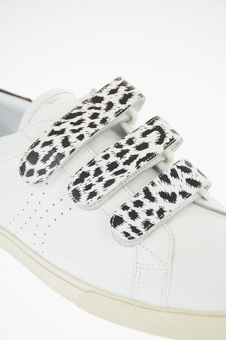 Leather TRIOMPHE Sneakers with Touch Strap