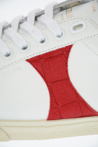 Leather TRIOMPHE Sneakers with Ponyskin Details