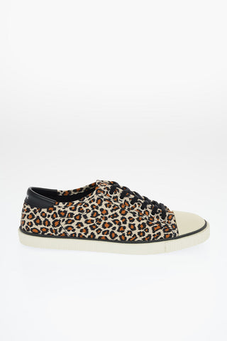 Leather and Spotted Canvas BLANK Sneakers
