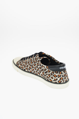Leather and Spotted Canvas BLANK Sneakers