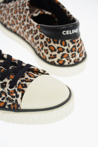 Leather and Spotted Canvas BLANK Sneakers