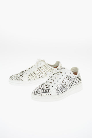 Sneakers in Vernice con Decori Laserati