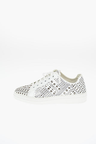 Sneakers in Vernice con Decori Laserati