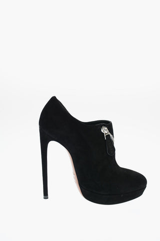 Suede Ankle Boots with Zip Closure 14cm
