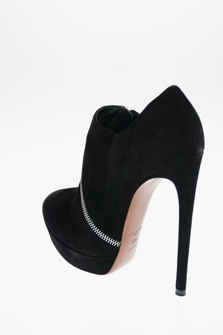 Suede Ankle Boots with Zip Closure 14cm