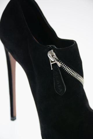 Suede Ankle Boots with Zip Closure 14cm