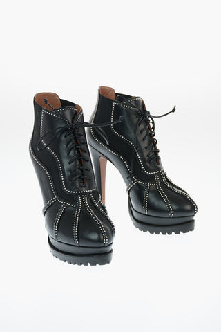 Leather Lace Up Booties 13cm