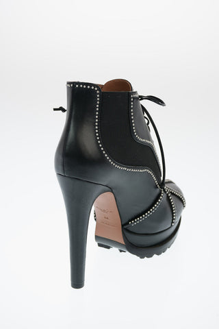 Leather Lace Up Booties 13cm