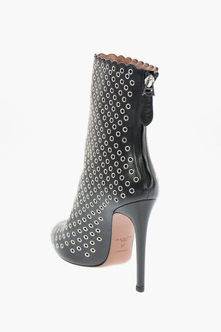Studded Leather Booties 11cm