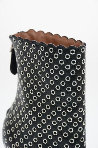 Studded Leather Booties 11cm