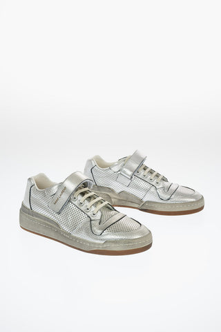 Metallic Leather TRAVIS Sneakers with Touch Strap Detail