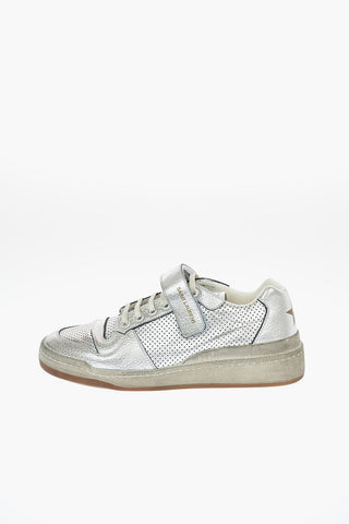 Metallic Leather TRAVIS Sneakers with Touch Strap Detail