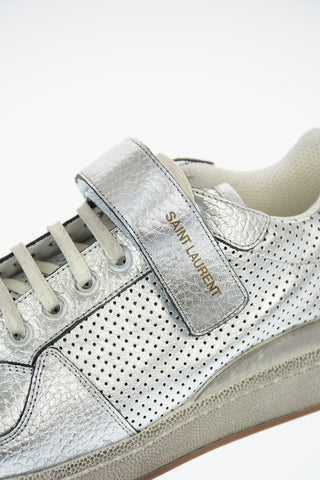Metallic Leather TRAVIS Sneakers with Touch Strap Detail