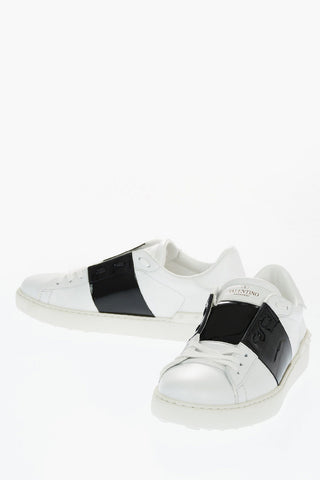 GARAVANI Leather OPEN Sneakers with Patent Leather Details and Studs