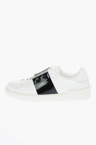 GARAVANI Leather OPEN Sneakers with Patent Leather Details and Studs