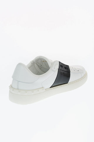 GARAVANI Leather OPEN Sneakers with Patent Leather Details and Studs
