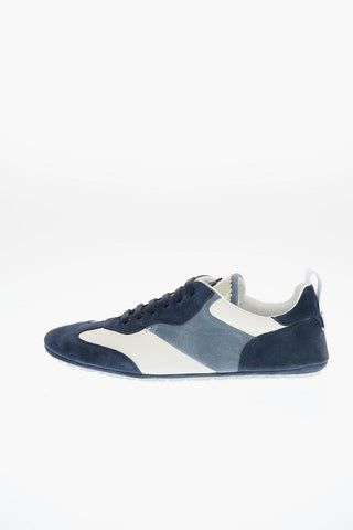 Sneakers in Suede e Pelle di Cervo con Suola Logata 