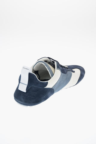 Sneakers in Suede e Pelle di Cervo con Suola Logata 