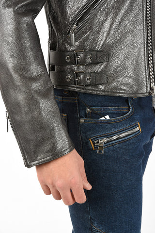 leather biker jacket