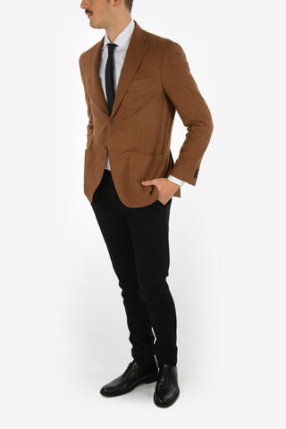 silk and cashmere drop 7R patch pocket LEADER SOFT 2-button blazer