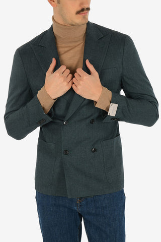 drop 7R side vents peak lapel double-breasted GATE blazer