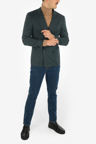 drop 7R side vents peak lapel double-breasted GATE blazer