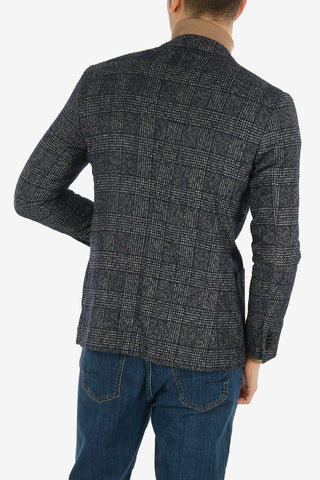 district check drop 7R side vents ACADEMY SOFT 2-button blazer