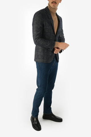 district check drop 7R side vents ACADEMY SOFT 2-button blazer