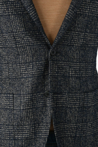 district check drop 7R side vents ACADEMY SOFT 2-button blazer