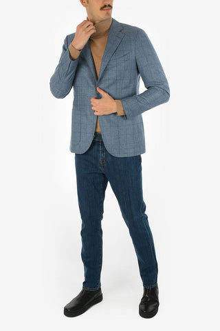 windowpane check drop 7R side vents SARTORIA 3-button blazer