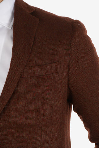 plain herringbone cashmere drop 7R ACADEMY SOFT 2-button blazer