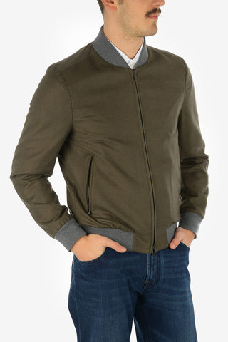 ID bomber IDENTITY in seta e in cashmere con zip frontale