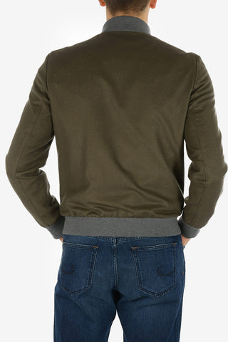 ID bomber IDENTITY in seta e in cashmere con zip frontale