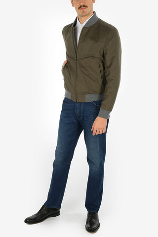 ID bomber IDENTITY in seta e in cashmere con zip frontale
