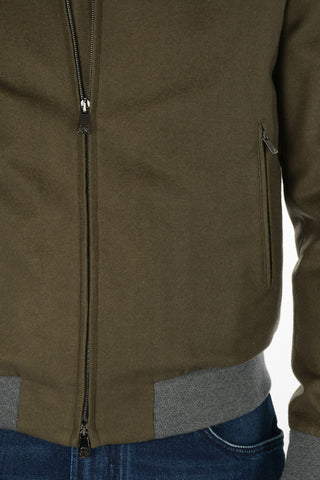 ID bomber IDENTITY in seta e in cashmere con zip frontale