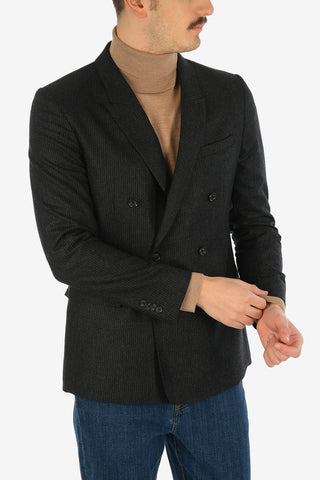 CC COLLECTION pinstriped drop 8R center vent peak lapel RESET double-breasted blazer