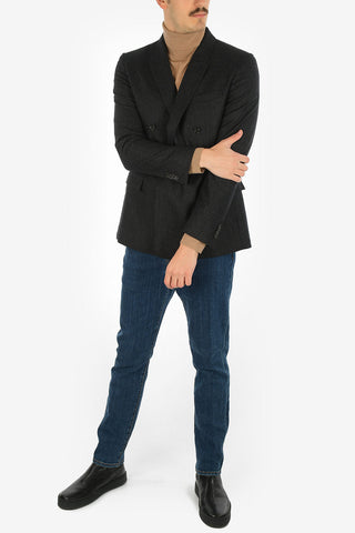 CC COLLECTION pinstriped drop 8R center vent peak lapel RESET double-breasted blazer