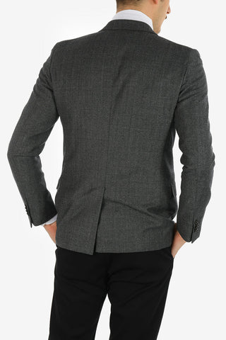 CC COLLECTION giacca a 2 bottoni RESET plain herringbone drop 8R uno spacco  