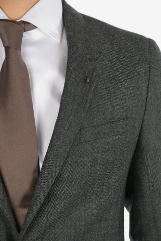CC COLLECTION giacca a 2 bottoni RESET plain herringbone drop 8R uno spacco  