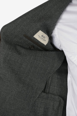 CC COLLECTION giacca a 2 bottoni RESET plain herringbone drop 8R uno spacco  