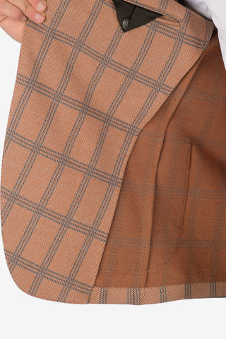 CC COLLECTION check drop 8R side vents patch pocket blazer