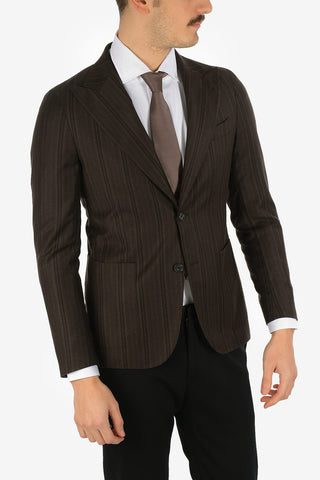 CC COLLECTION pencil striped drop 8R peak lapel 2-button blazer