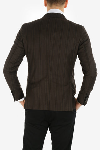 CC COLLECTION pencil striped drop 8R peak lapel 2-button blazer