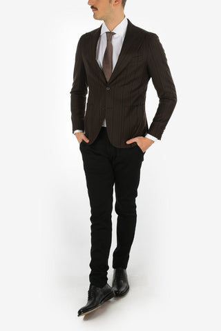 CC COLLECTION pencil striped drop 8R peak lapel 2-button blazer