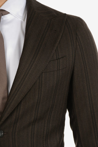 CC COLLECTION pencil striped drop 8R peak lapel 2-button blazer
