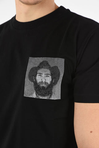 Cotton Embroidered BITMAP GAUCHO Crew-Neck T-Shirt