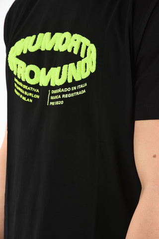 Embroidered Cotton OTROMUNDO CIRCLE T-Shirt