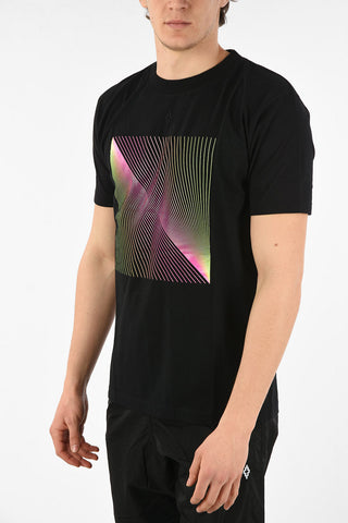 T-Shirt Girocollo OPTICAL FLUO in Cotone con Stampa